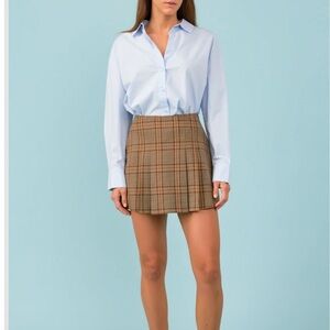 English Factory Plaid Skort in Brown, Size M